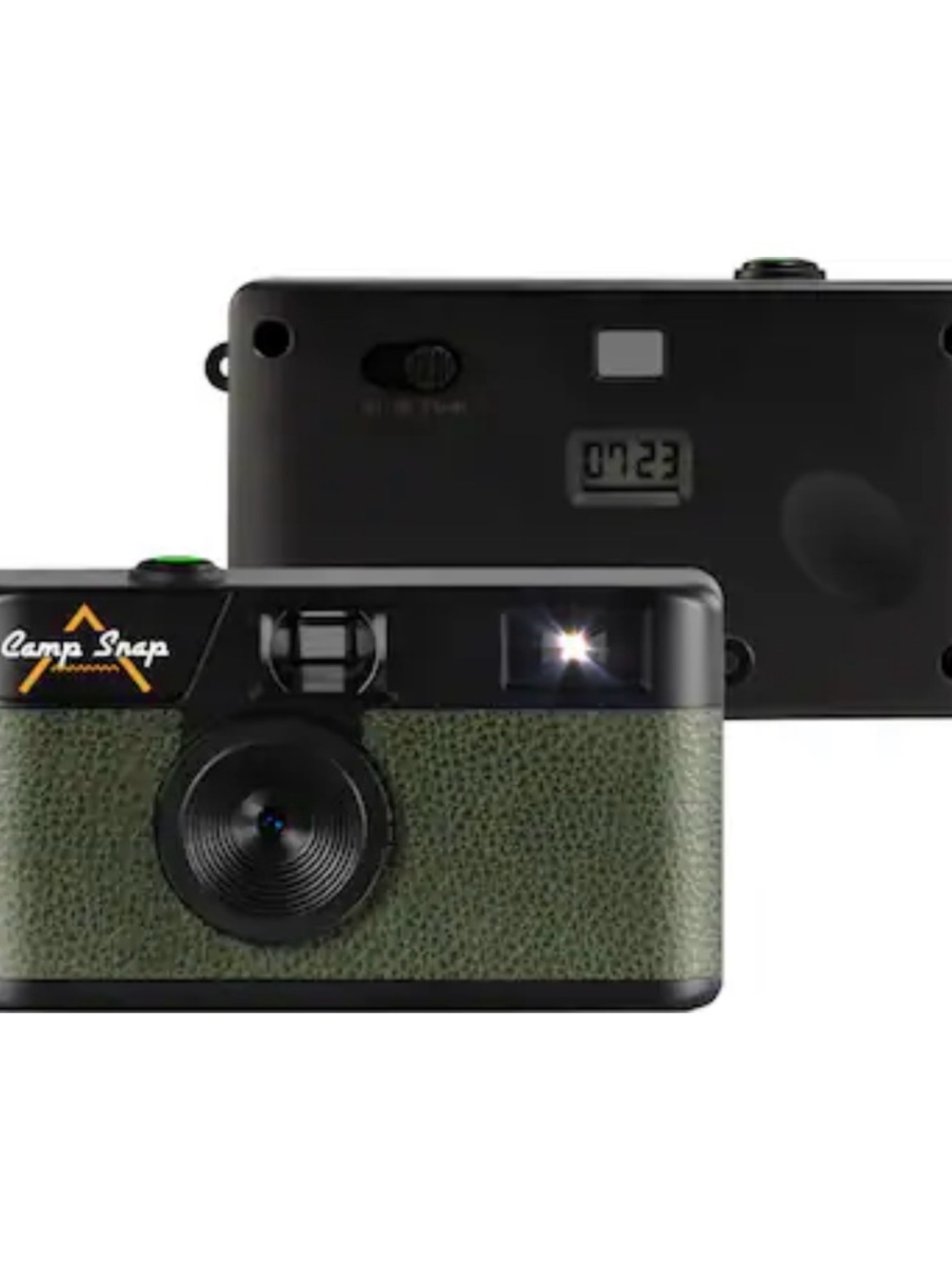 Olive Green Compact Film Camera with Built-In Flash - Picture 2 of 10